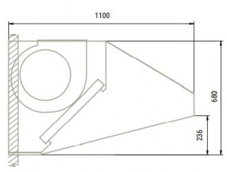 Campana Mural Serie 110 1250x1100x680 mm. Con Turbina